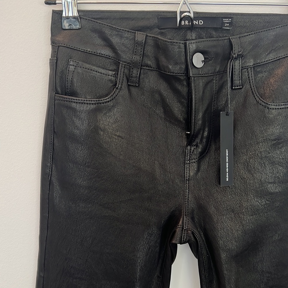 NWT J Brand Leather Selena Mid Rise Crop Boot Pant - Picture 8 of 13
